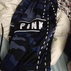 VS Pink discontinued blue camo pants